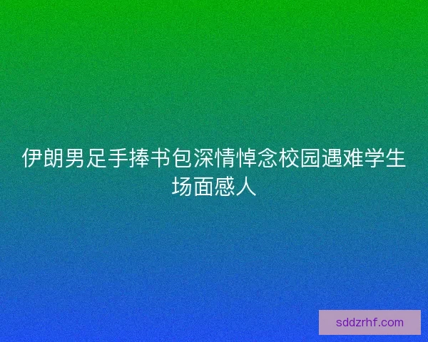 伊朗男足手捧书包深情悼念校园遇难学生场面感人